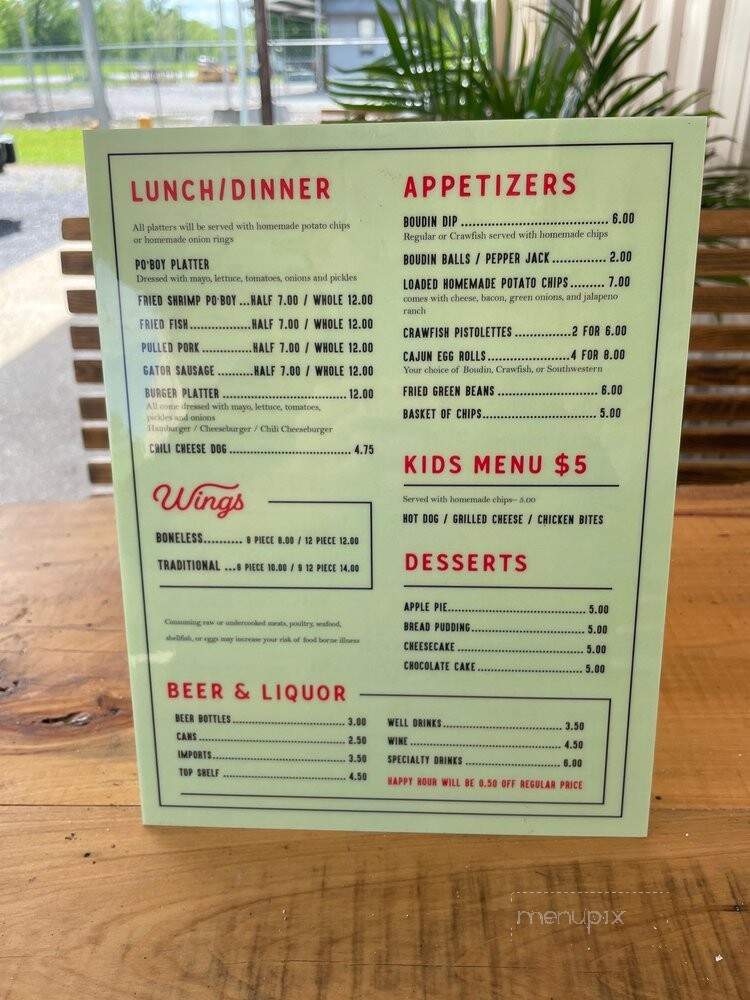 Sure Shot Sportmen Bar and Grill - Breaux Bridge, LA menu_pic