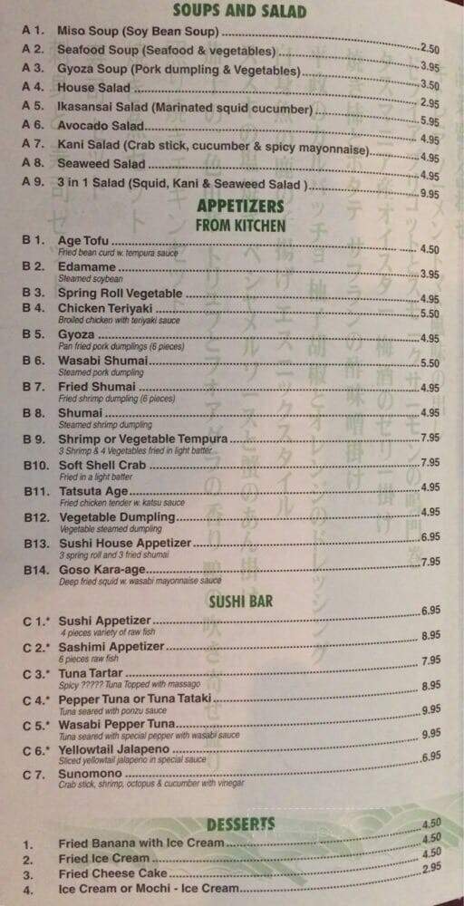 Sushi House - Yardley, PA menu_pic