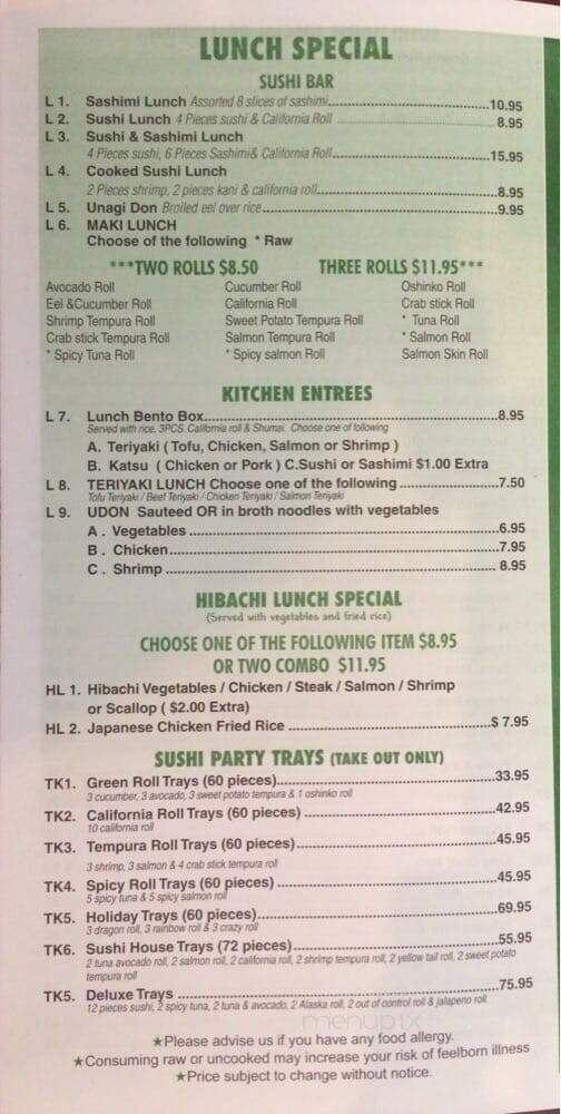 Sushi House - Yardley, PA menu_pic
