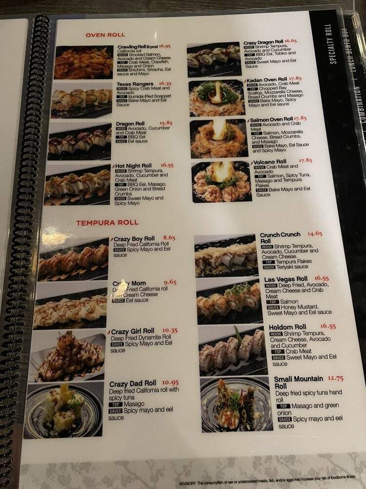 Sushi Kadan - Carrollton, TX menu_pic
