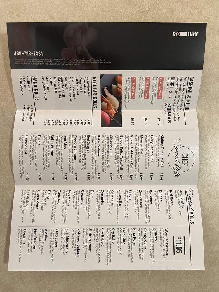 Sushi Rollin' - Garland, TX menu_pic
