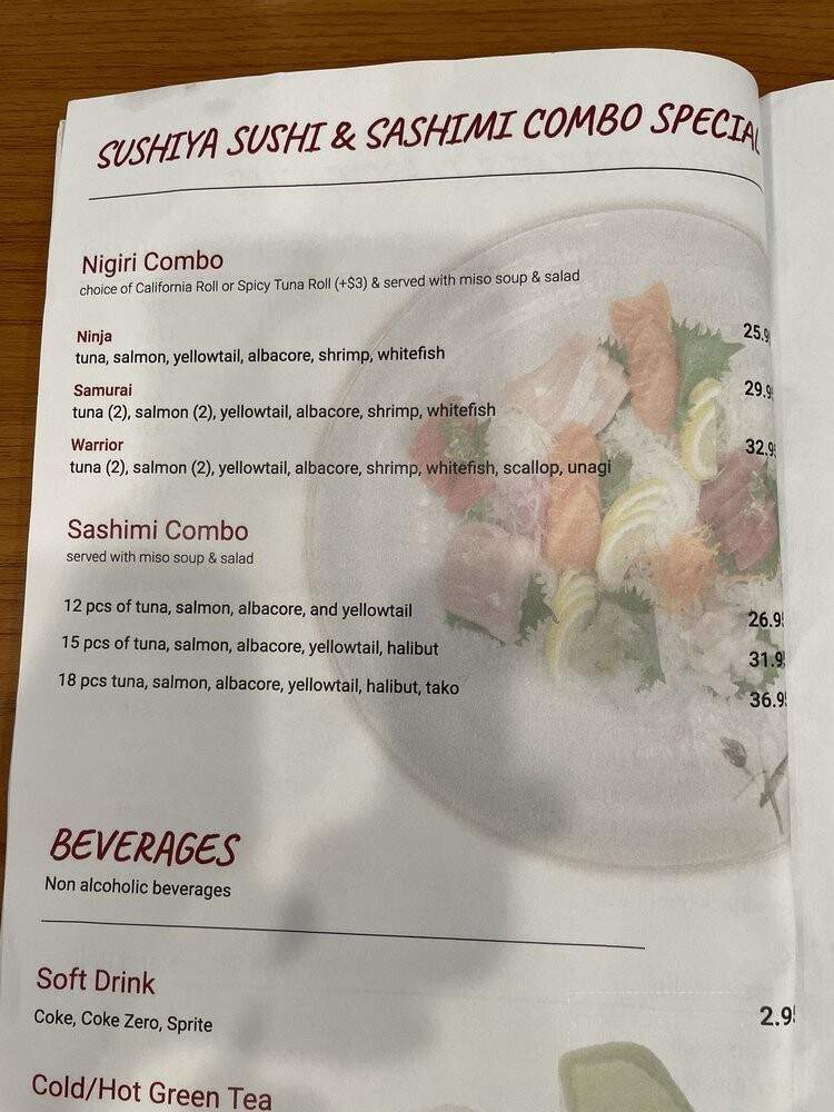 Sushiya Ramen - Long Beach, CA menu_pic