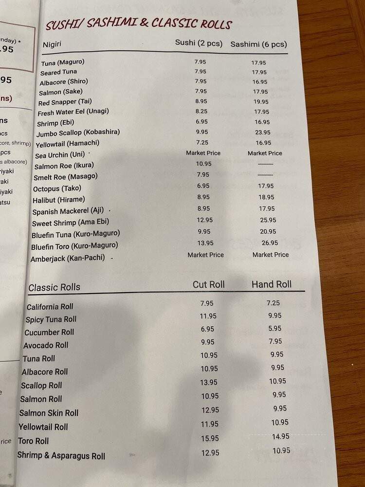 Sushiya Ramen - Long Beach, CA menu_pic