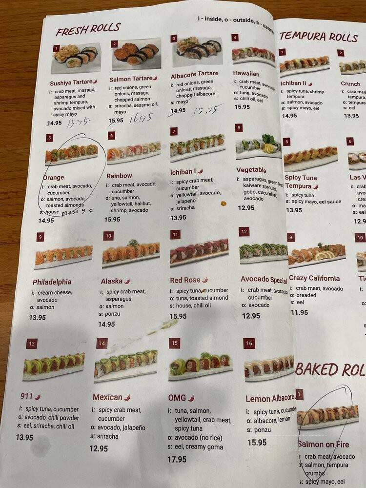 Sushiya Ramen - Long Beach, CA menu_pic