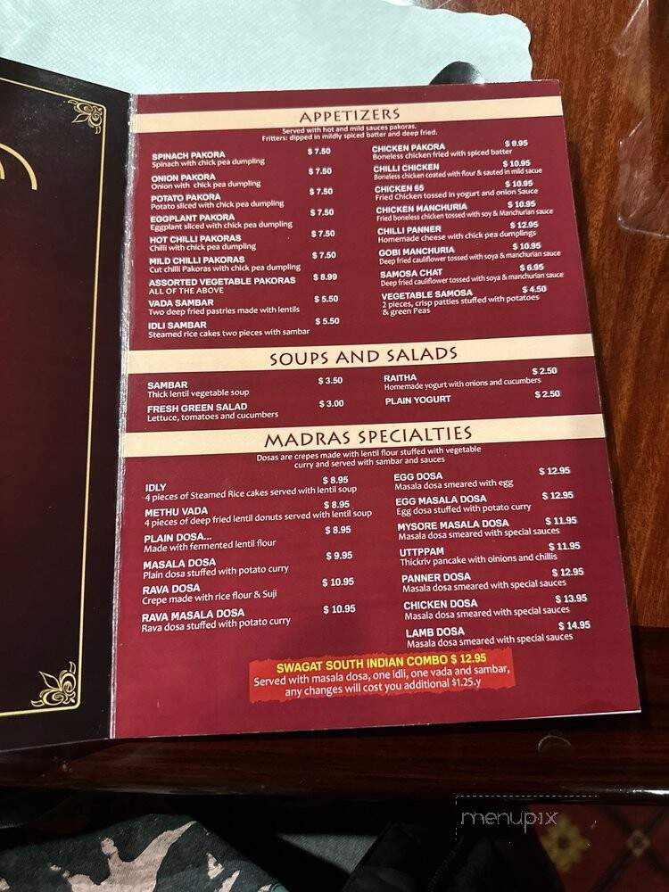 Swagat Indian Cuisine - Brampton, ON menu_pic