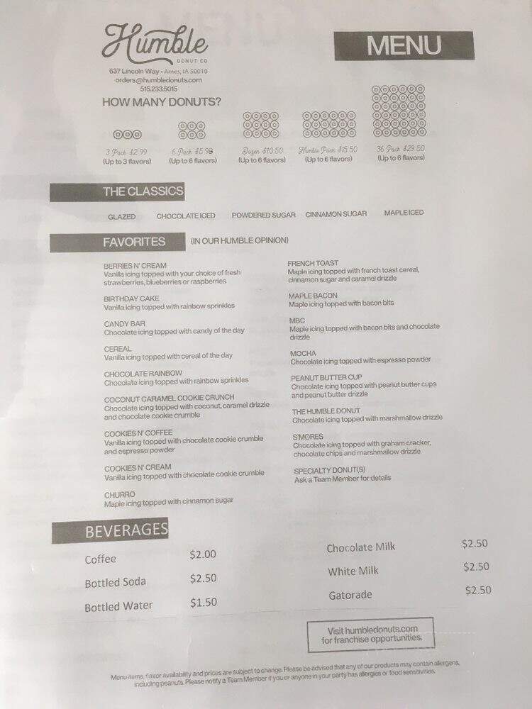 Sweet Mini's Donut - Ames, IA menu_pic