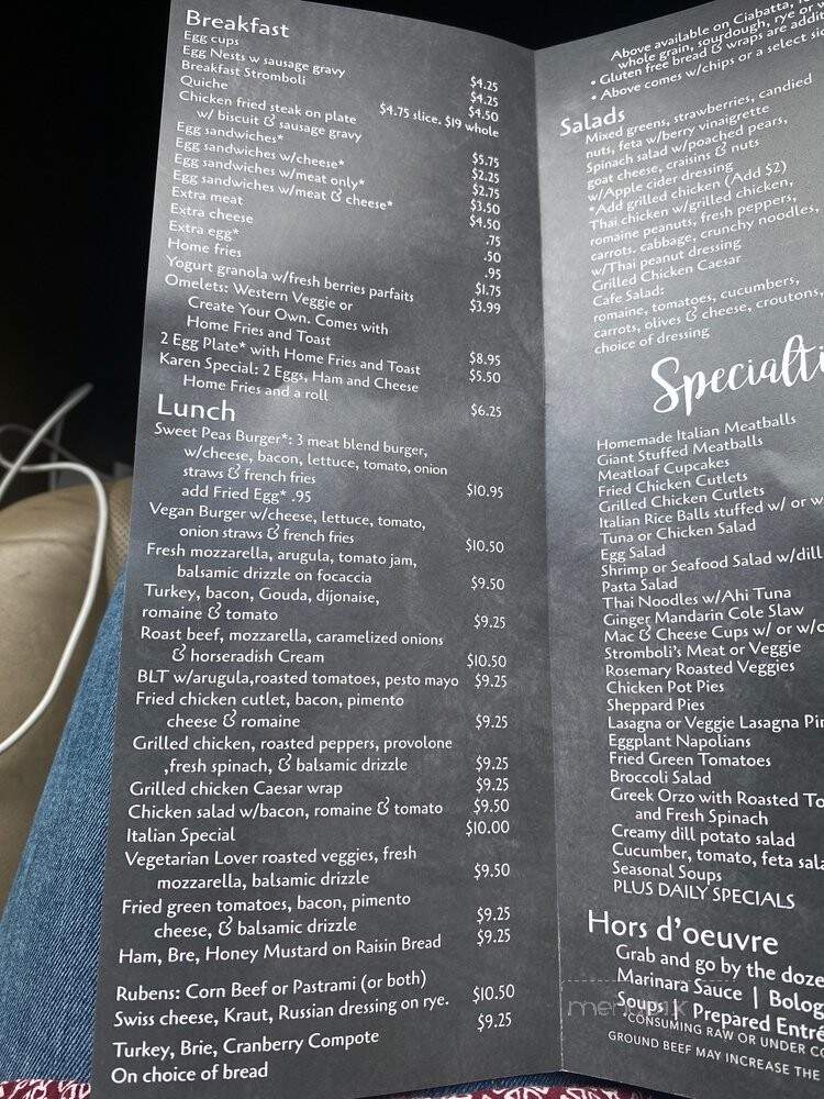 Sweet Peas Cafe - New Bern, NC menu_pic