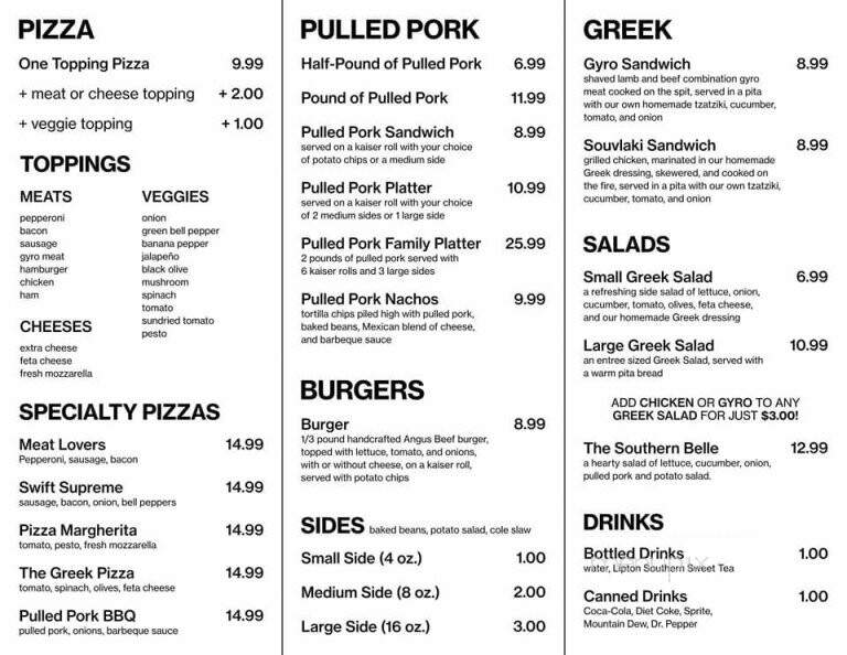 Swift 'n' Tasty - Crossville, TN menu_pic