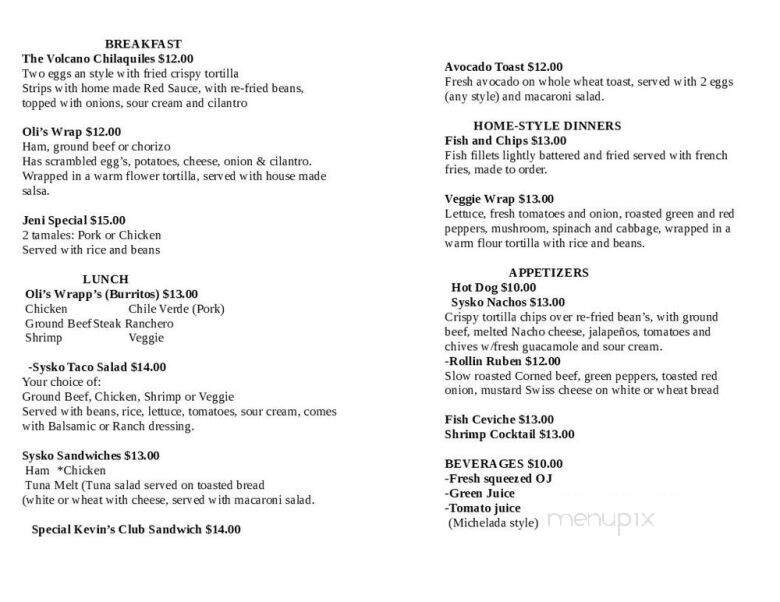 Sysko K Subs - Kapaa, HI menu_pic
