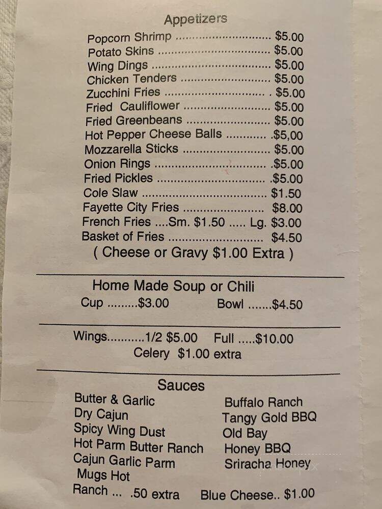 Szak's Place - Belle Vernon, PA menu_pic