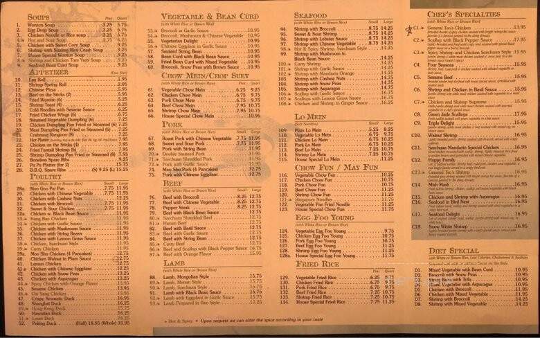 Szechuan Mandarin Inn - Elkins Park, PA menu_pic