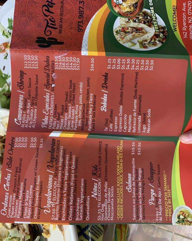 Tio Pepe - Wayne, NJ menu_pic