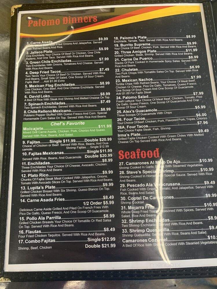 Taco El Paloma - Okemah, OK menu_pic