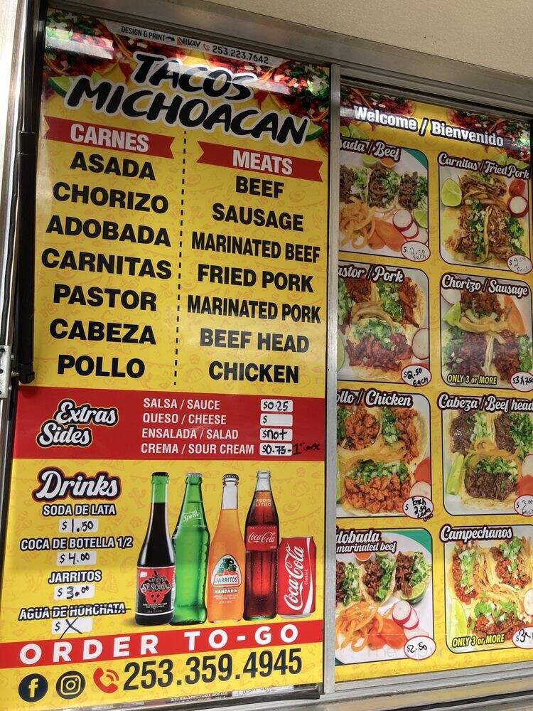Taco Michoacan - Silverdale, WA menu_pic