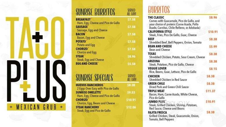 Taco Plus - Mesa, AZ menu_pic