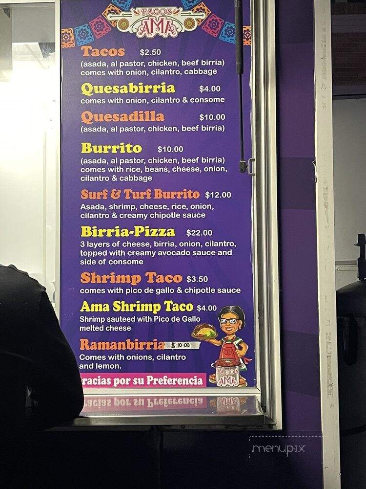 Tacos Ama - Fresno, CA menu_pic