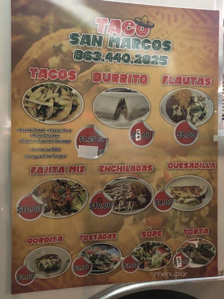 Taco San Marcos - Lakeland, FL menu_pic