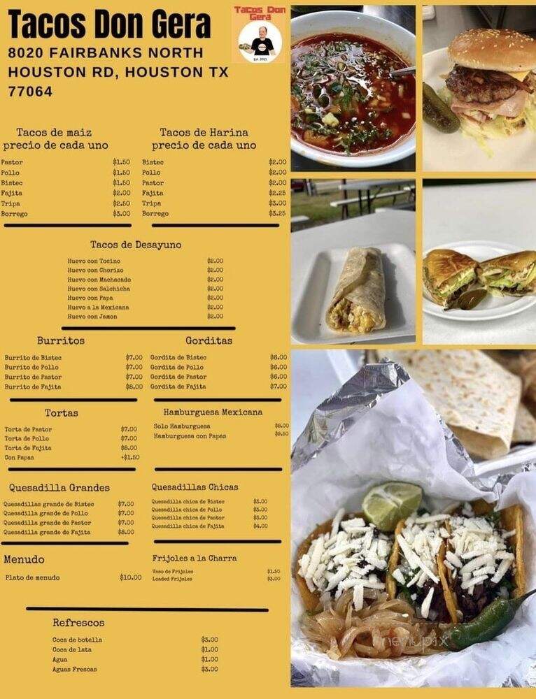 Tacos Don Gera - Houston, TX menu_pic