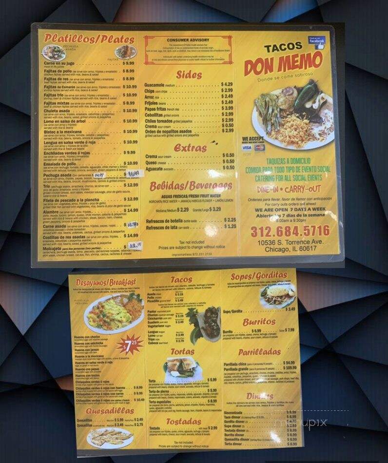 Tacos Don Memo - Chicago, IL menu_pic
