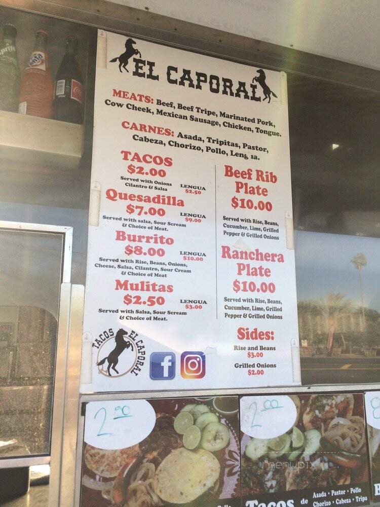 Tacos El Caporal - Piru, CA menu_pic
