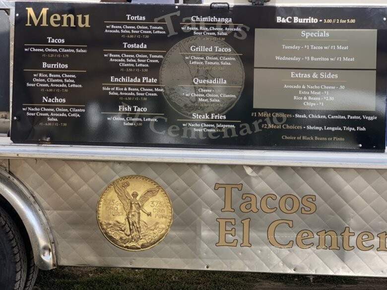 Tacos El Centenario - Chico, CA menu_pic