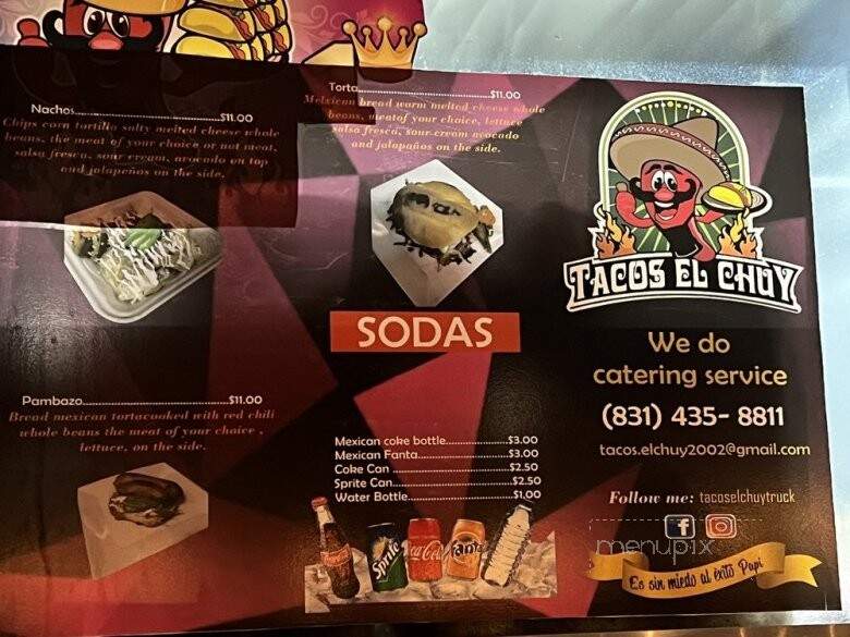 Tacos El Chuy - Santa Cruz, CA menu_pic