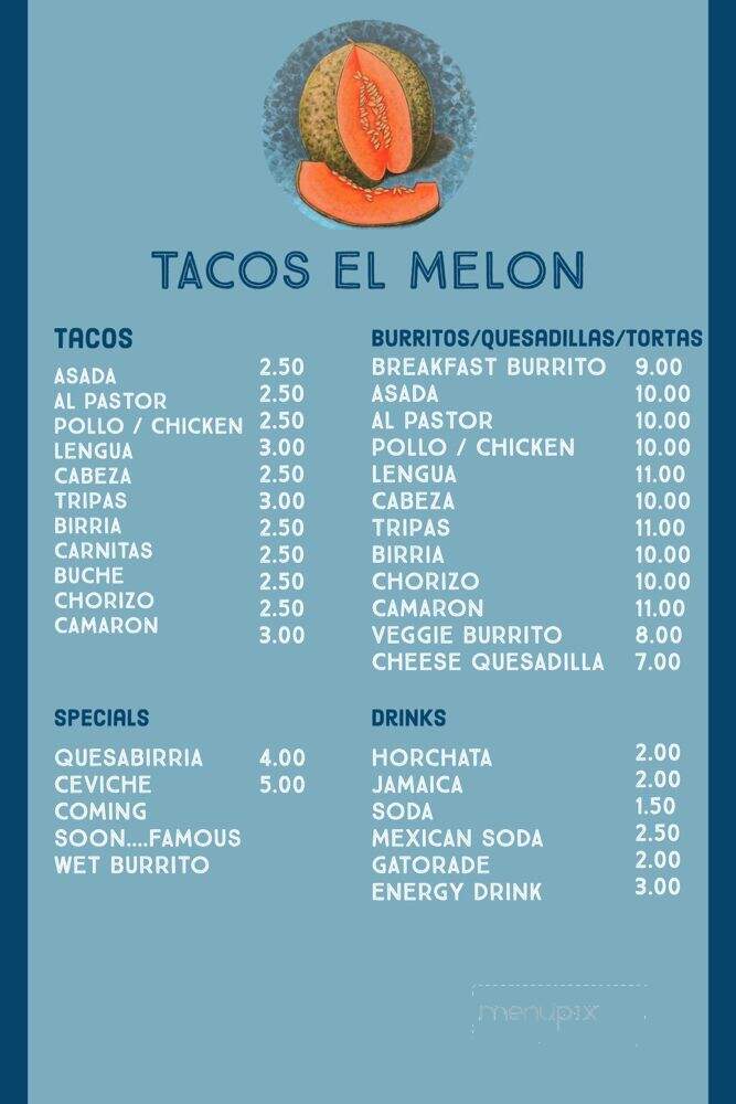 Tacos El Melon - Hayward, CA menu_pic