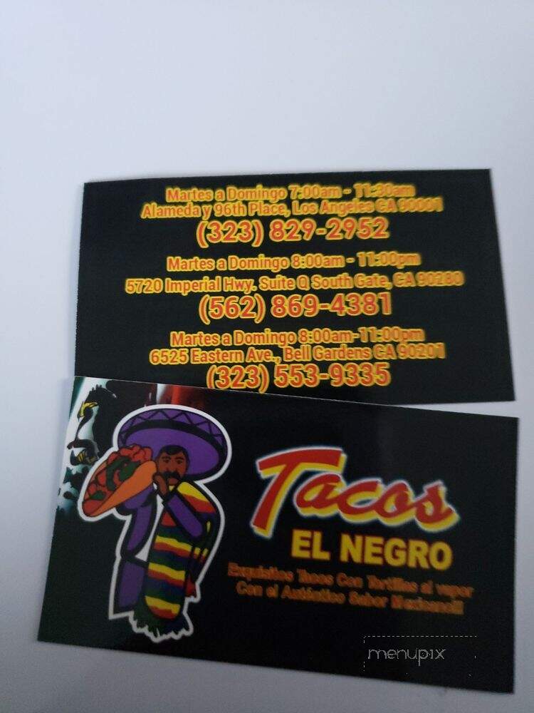 Tacos El Negro - Playa Del Rey, CA menu_pic