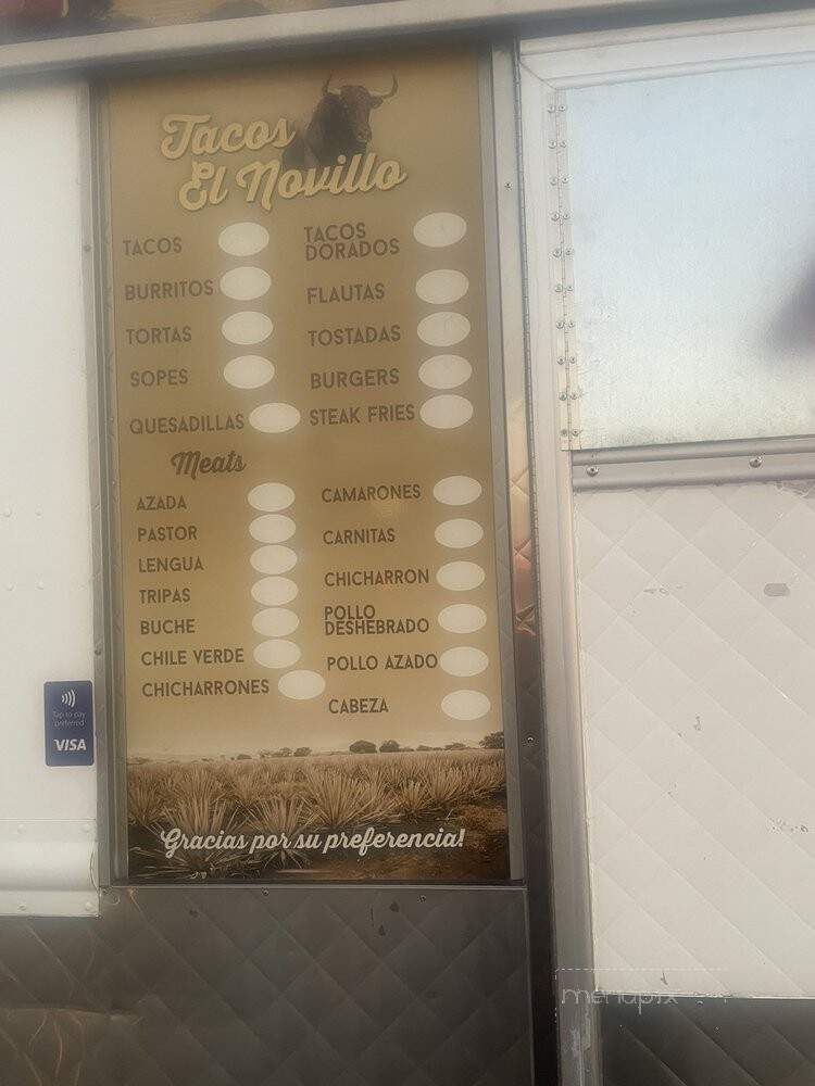 Tacos El Novillo - Oakland, CA menu_pic