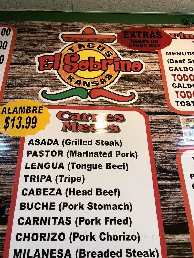 Tacos El Sobrino - Kansas City, KS menu_pic