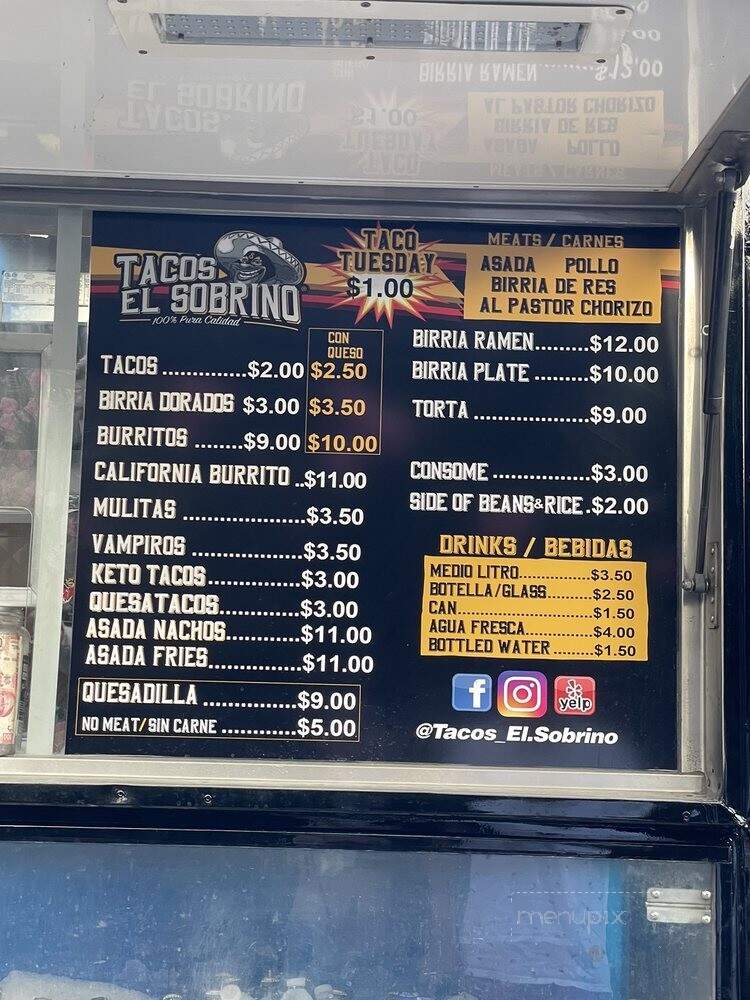 Tacos El Sobrino - La Puente, CA menu_pic