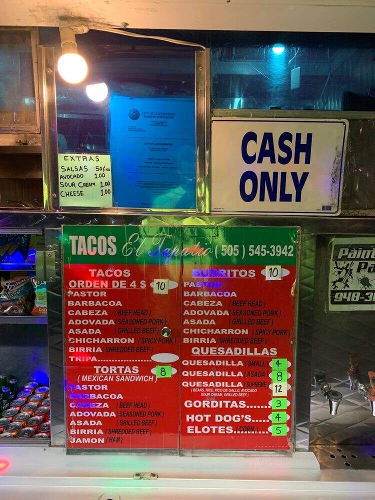 Tacos El Tapatio - Albuquerque, NM menu_pic