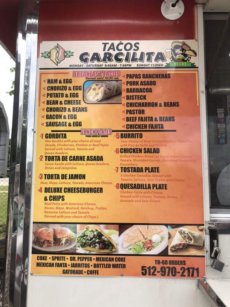 Tacos Garcilita - Austin, TX menu_pic
