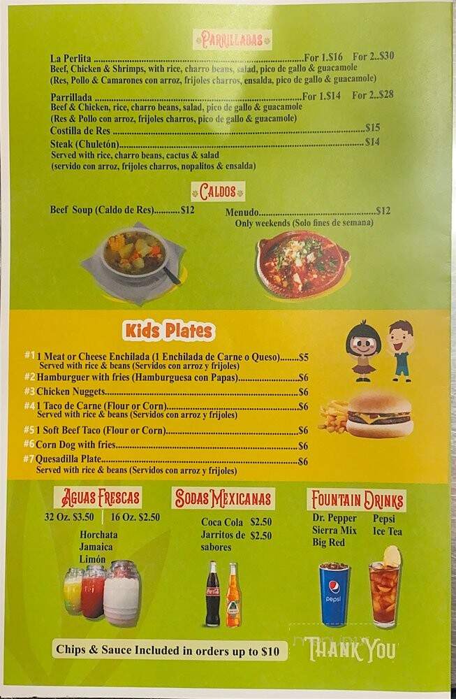 Tacos La Perlita - College Station, TX menu_pic
