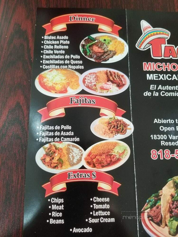 Tacos Michoacan - Los Angeles, CA menu_pic