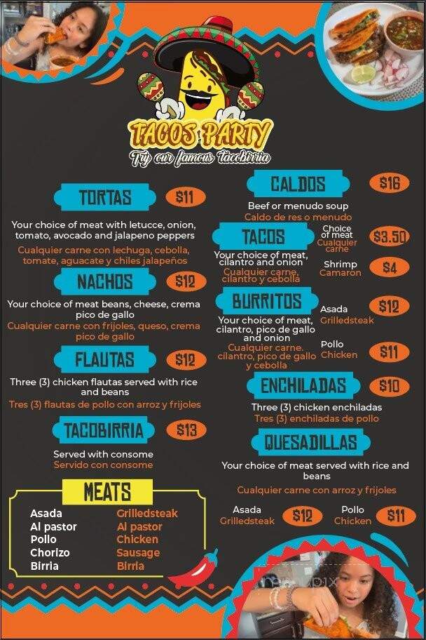 Tacos Party - Snellville, GA menu_pic