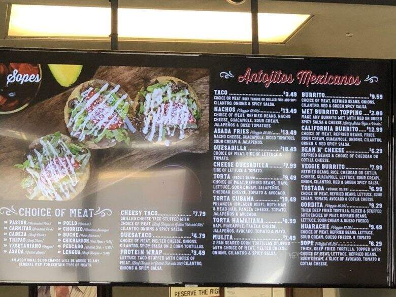 Taco San Pedro - Lakewood, CA menu_pic