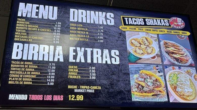 Tacos Shakas - Anaheim, CA menu_pic