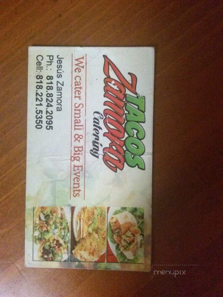 Tacos Zamora Truck - West Hills, CA menu_pic