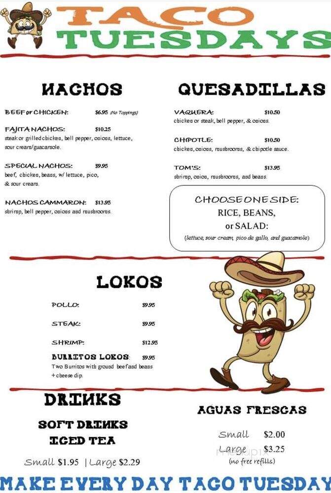 Taco Tuesday - Pell City, AL menu_pic