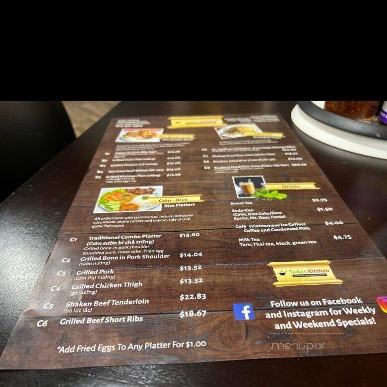 Tada's Kitchen - Brandon, FL menu_pic