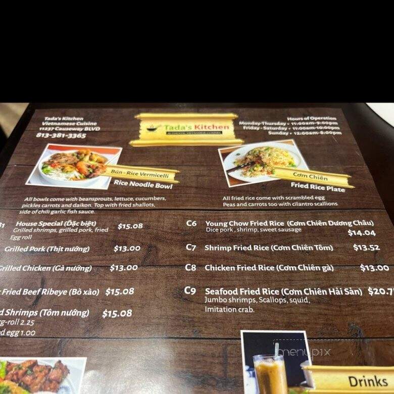 Tada's Kitchen - Brandon, FL menu_pic