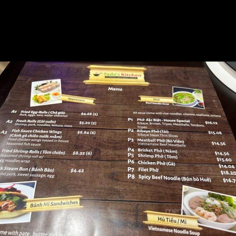 Tada's Kitchen - Brandon, FL menu_pic