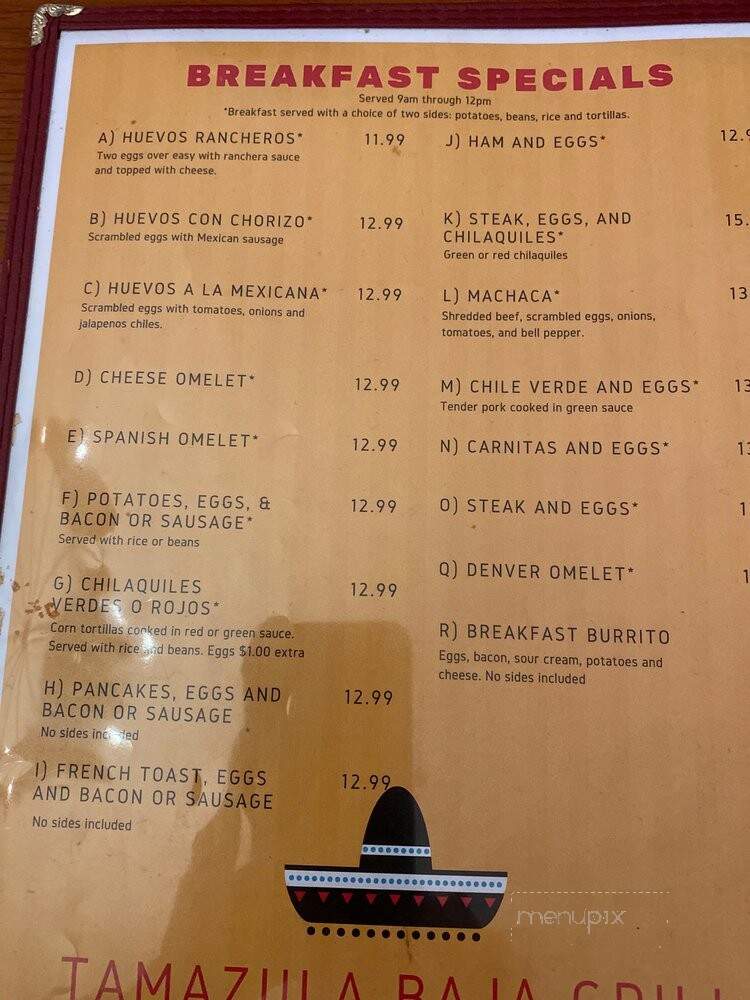 Tacos Tamazula - Norco, CA menu_pic