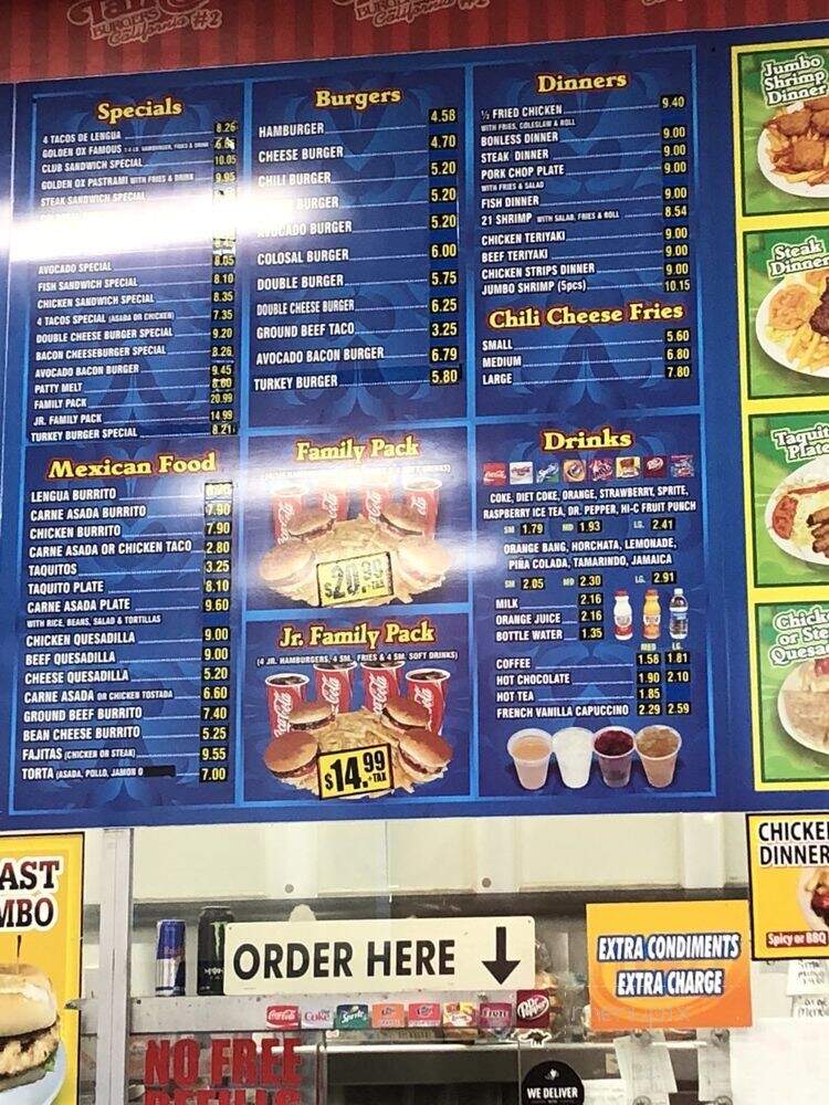 Tam's Burger - Los Angeles, CA menu_pic