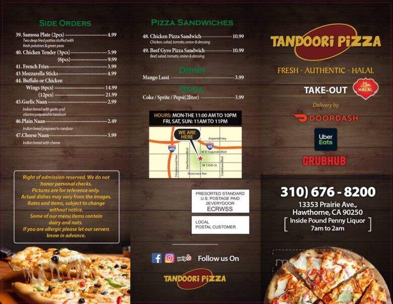 Tandoori Pizza - Hawthorne, CA