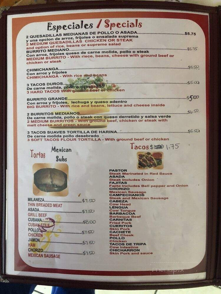 Taqueria Altamirano - Tifton, GA menu_pic