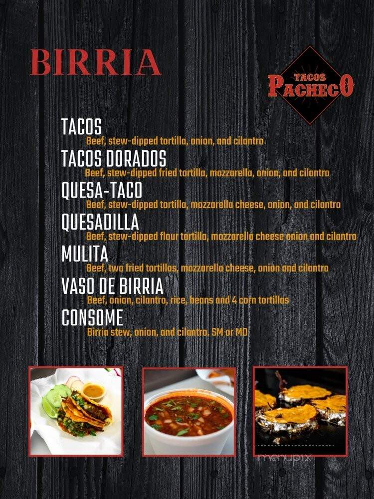 Taqueria & Birrieria Pacheco - Watsonville, CA menu_pic