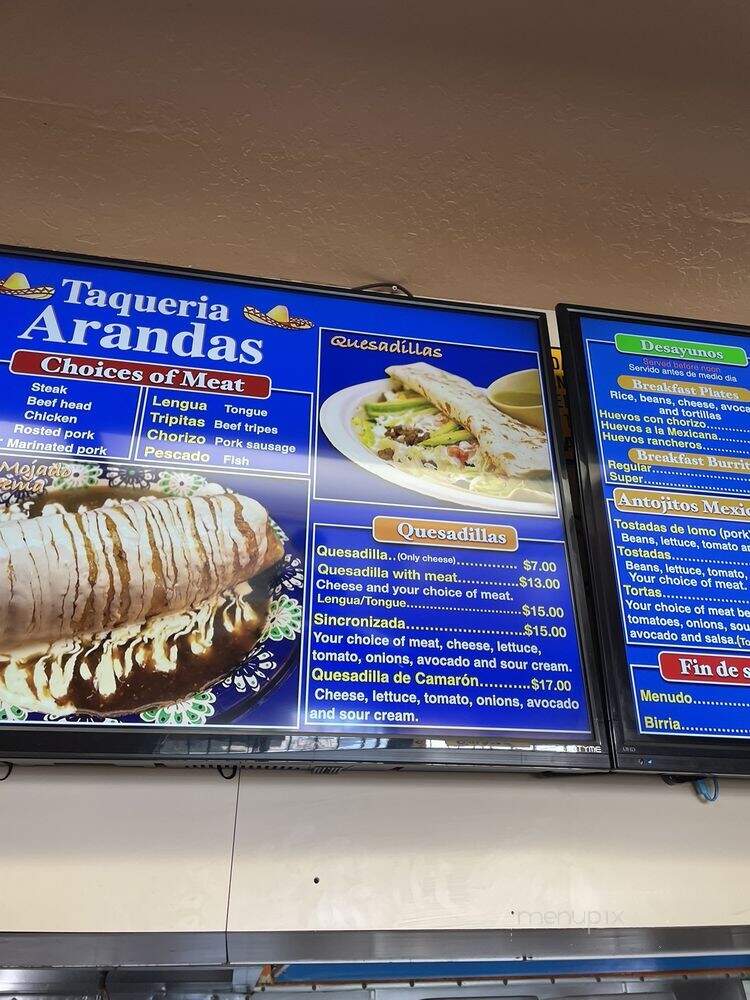 Taqueria Arandas - Hayward, CA menu_pic