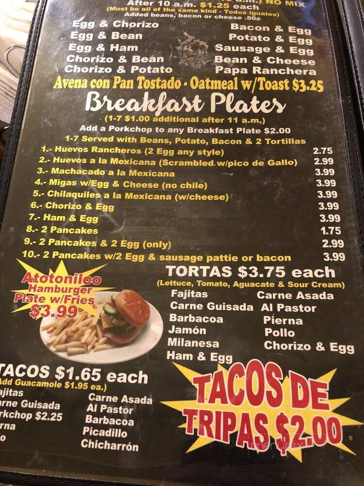 Taqueria Atotonilco - San Antonio, TX menu_pic
